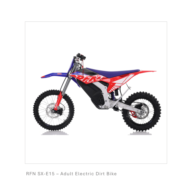 rfn warrior mx e15. red and blue edition. impressive 34" electric dirt bike.