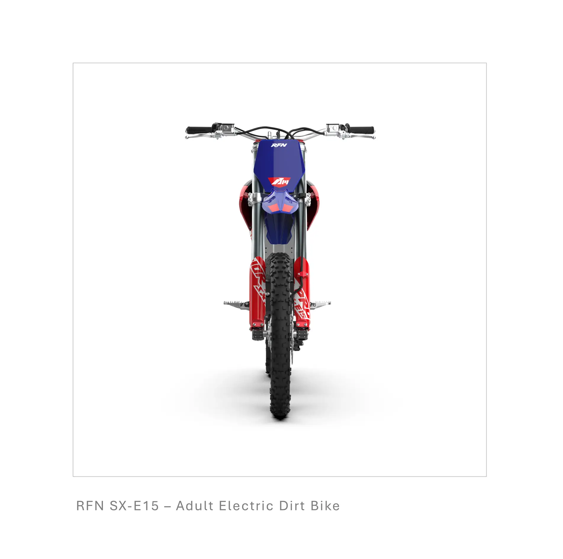 rfn warrior mx e15. red and blue edition. impressive 34" electric dirt bike.