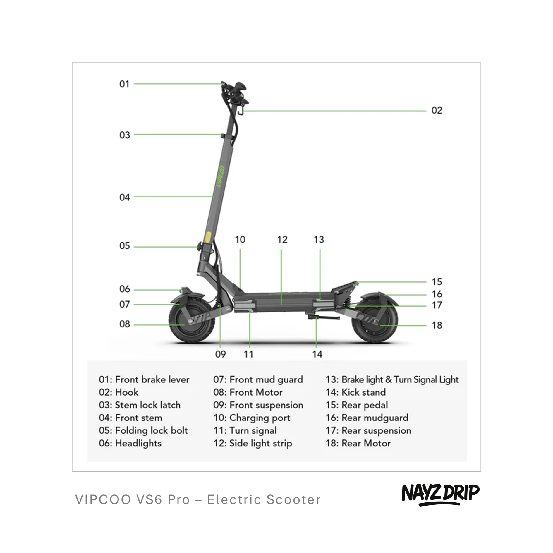 vipcoo vs6 pro. fast 2400w dual motor electric scooter