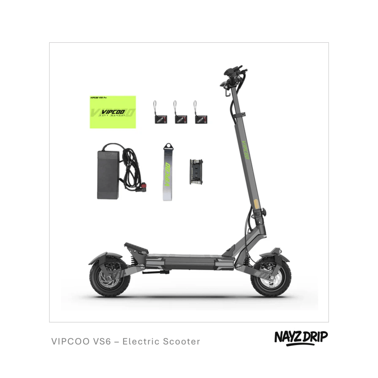 vipcoo vs6 electric scooter. fast 1,000w peak power motor.
