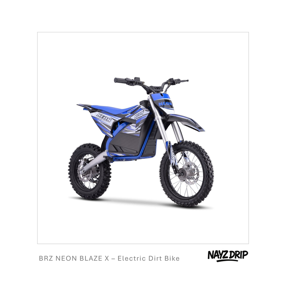 brz neon blaze x electric dirt bike – ultimate 48v 1600w kids off road bike