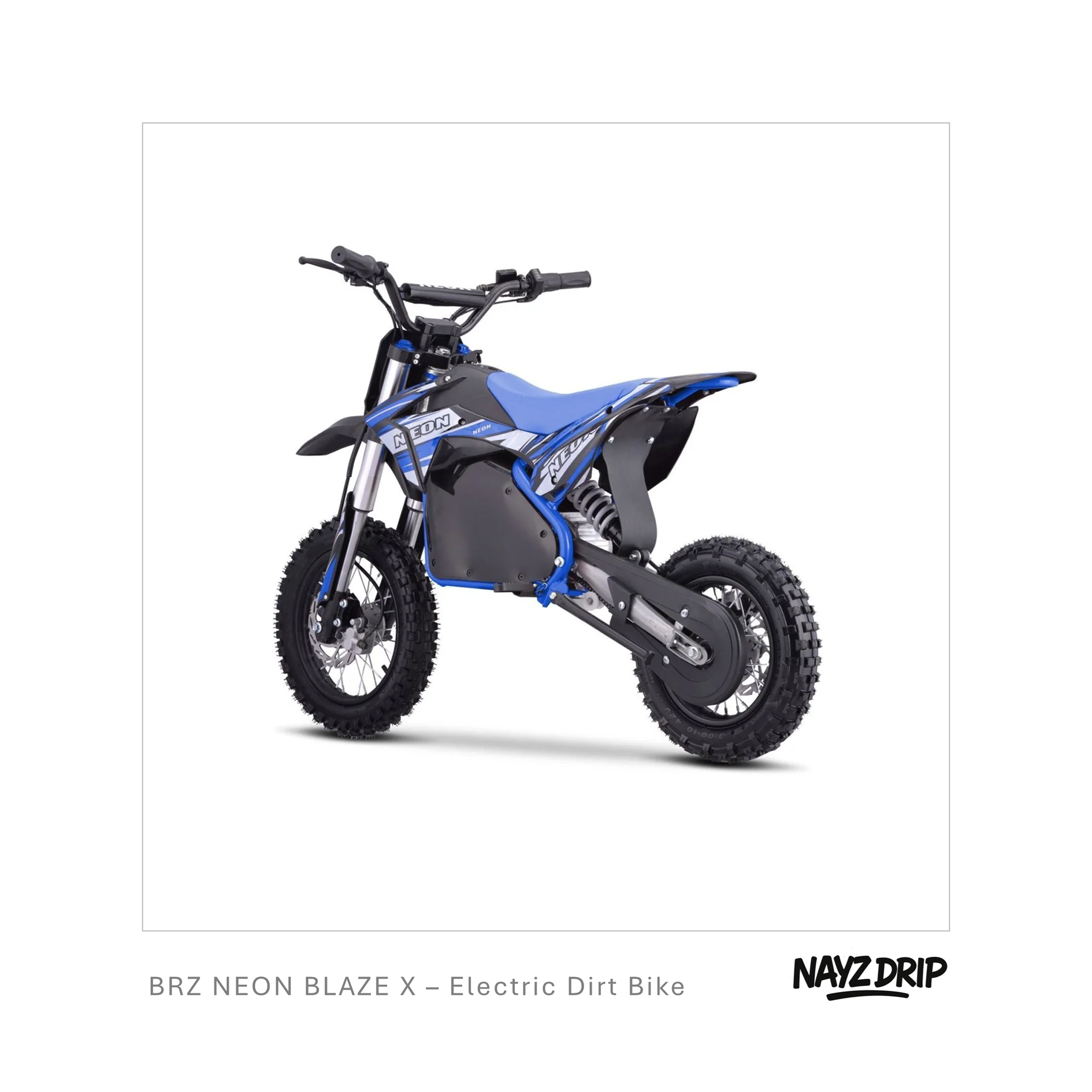 brz neon blaze x electric dirt bike – ultimate 48v 1600w kids off road bike