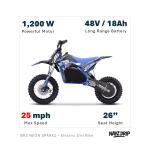 brz neon sparkz electric dirt bike – ultimate 48v 1200w kids off road bike
