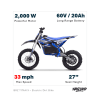 brz neon titan x electric dirt bike – ultimate 60v 2000w kids off road bike