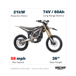 sur ron hyper bee electric dirt bike – ultimate 60v, 21kw, adult off road bike
